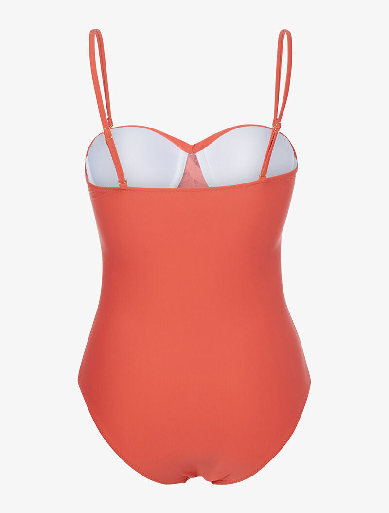 Monokini à bandeau torsadé - corail - 2