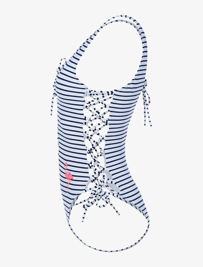 Monokini inspiration marinière - blanc - 3