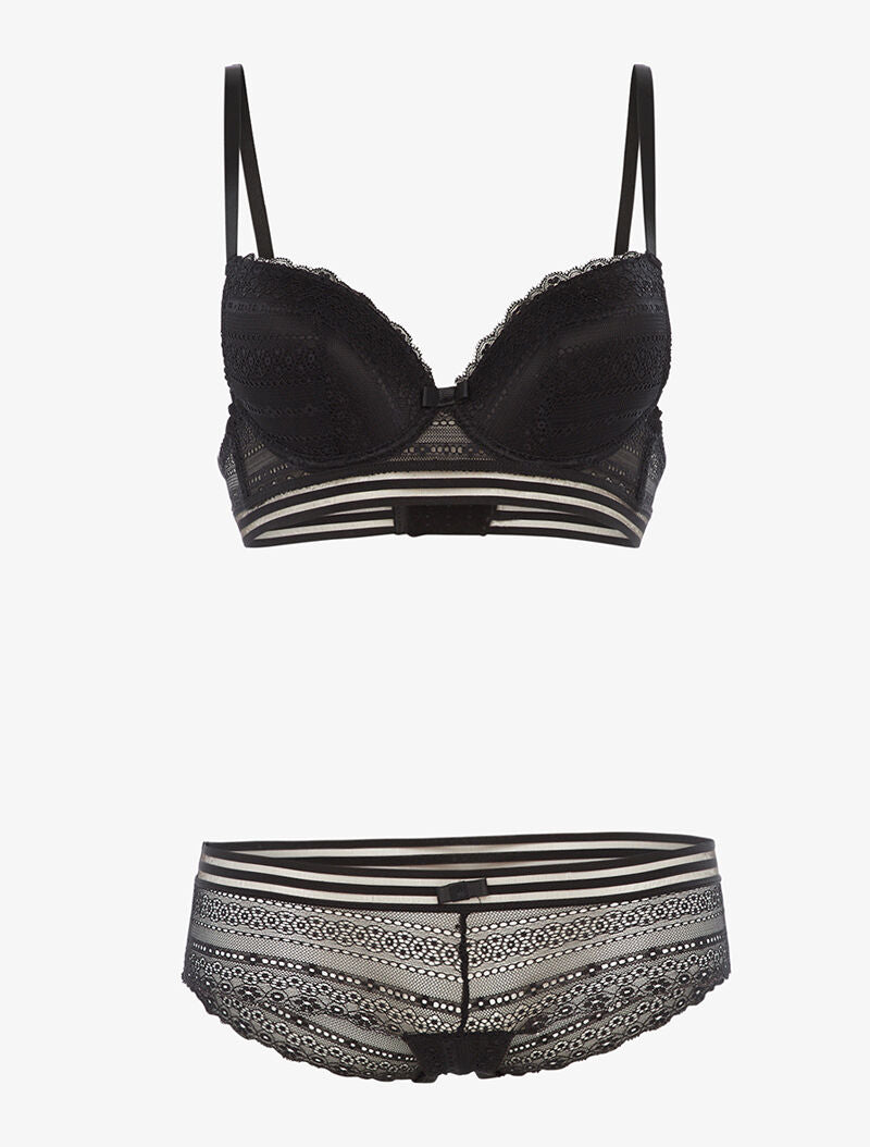 Ensemble SG et shorty à lignes graphiques - noir - 1