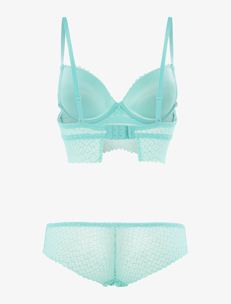 Ensemble SG et shorty dentelle vagues - turquoise - 2