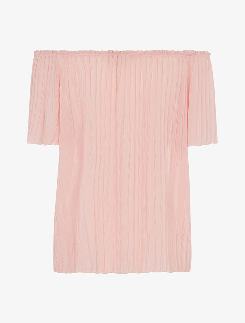 Top gaufré transparent - saumon - 2