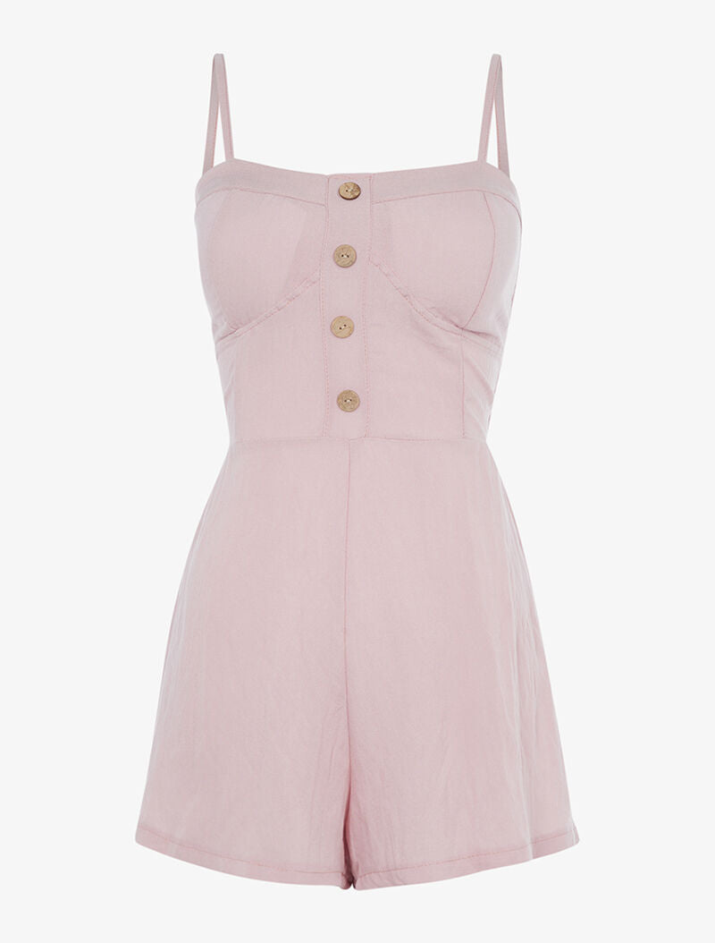 Combishort légère à bustier coqué - rose - 1