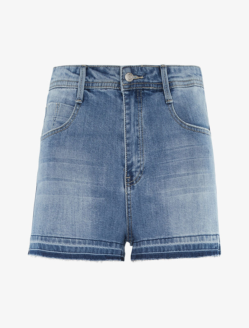 Short à bord délavé - denim clair - 3