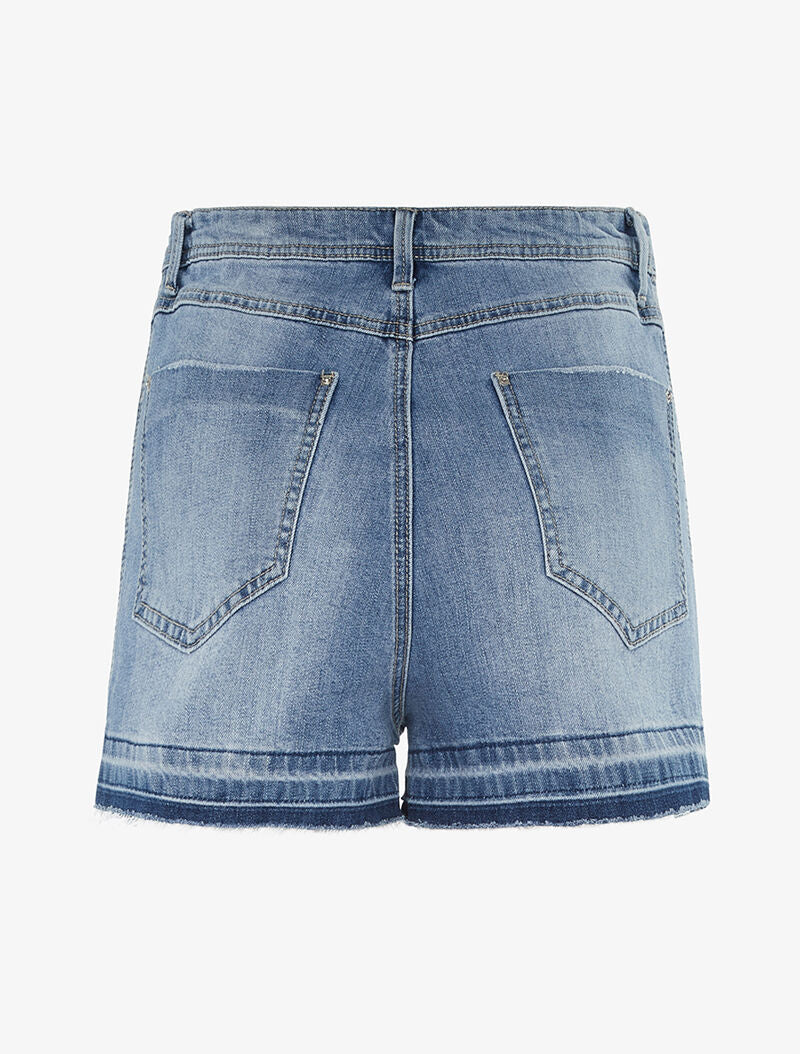 Short à bord délavé - denim clair - 2