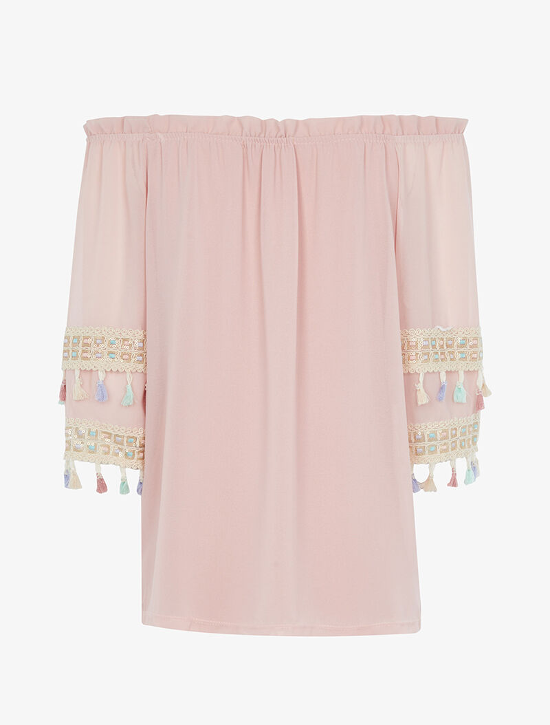Top à manches stylisées - rose poudré - 2