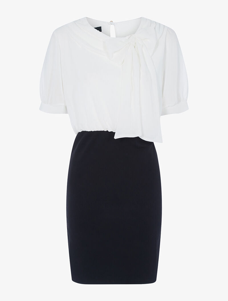 Robe chic bicolore - blanc et noir - 1