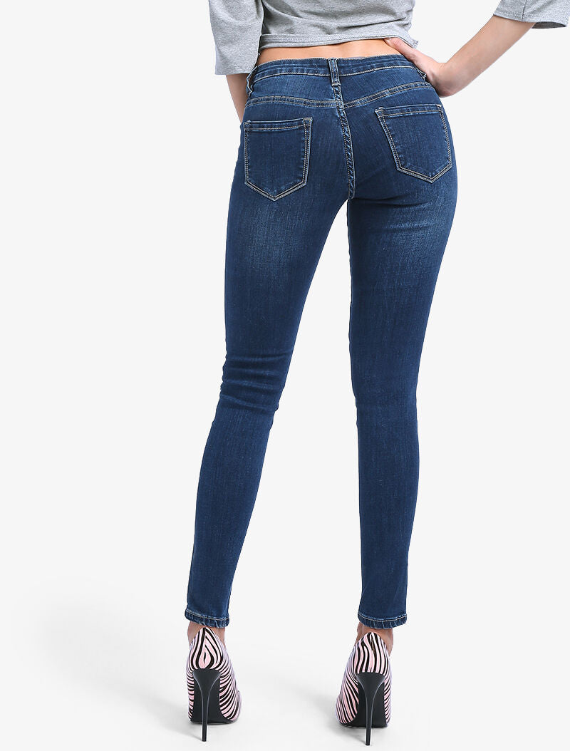Jean skinny taille basse - denim brut - 2