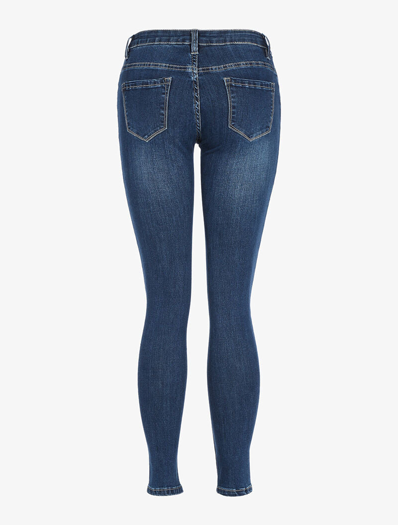 Jean skinny taille basse - denim brut - 5