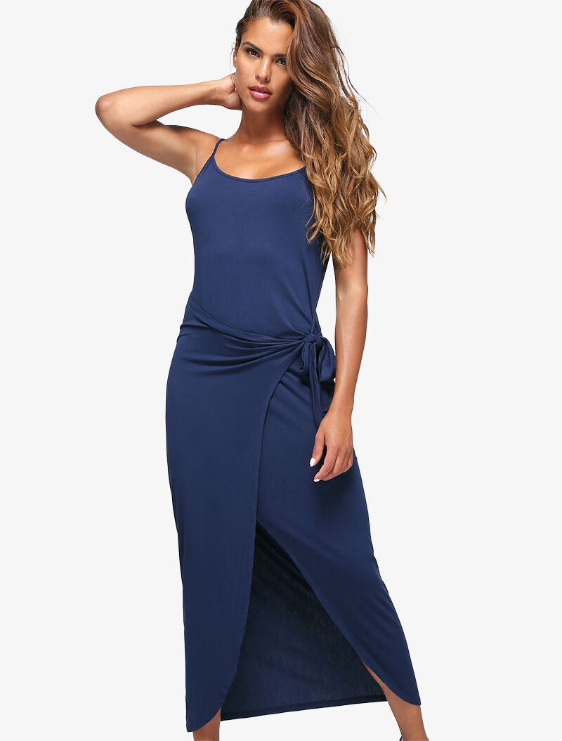 Robe à effet portefeuille - marine - 1