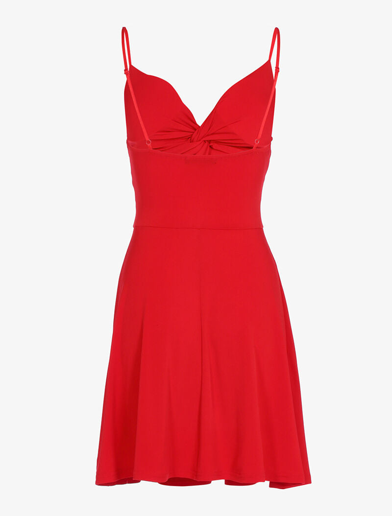 Robe à décolleté coeur torsadée - rouge - 2