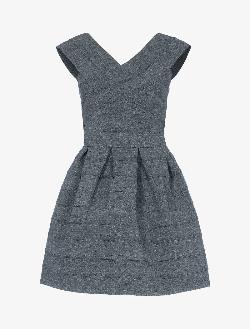 Robe patineuse effet bandages - anthracite - 1