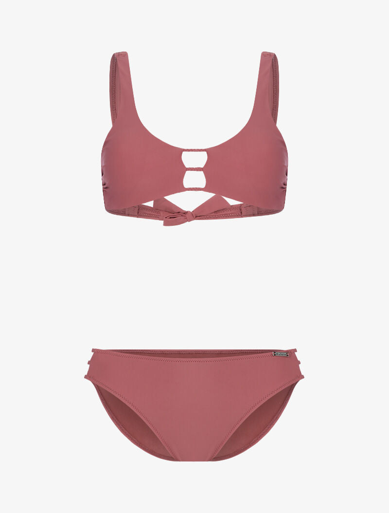 Bikini uni basique - vieux rose - 1