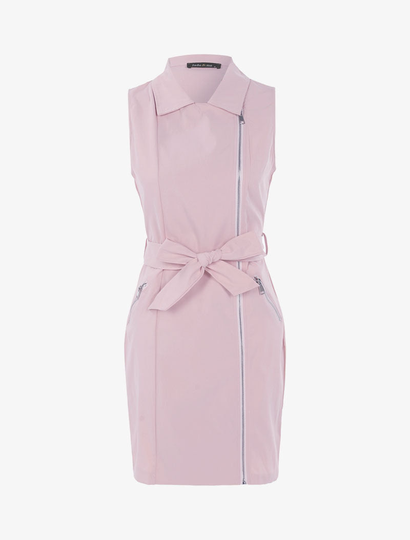 Robe sans manches zippée - rose - 1