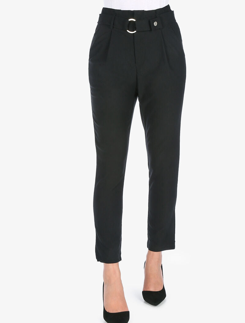 Pantaloni tinta unita 7/8 - nero