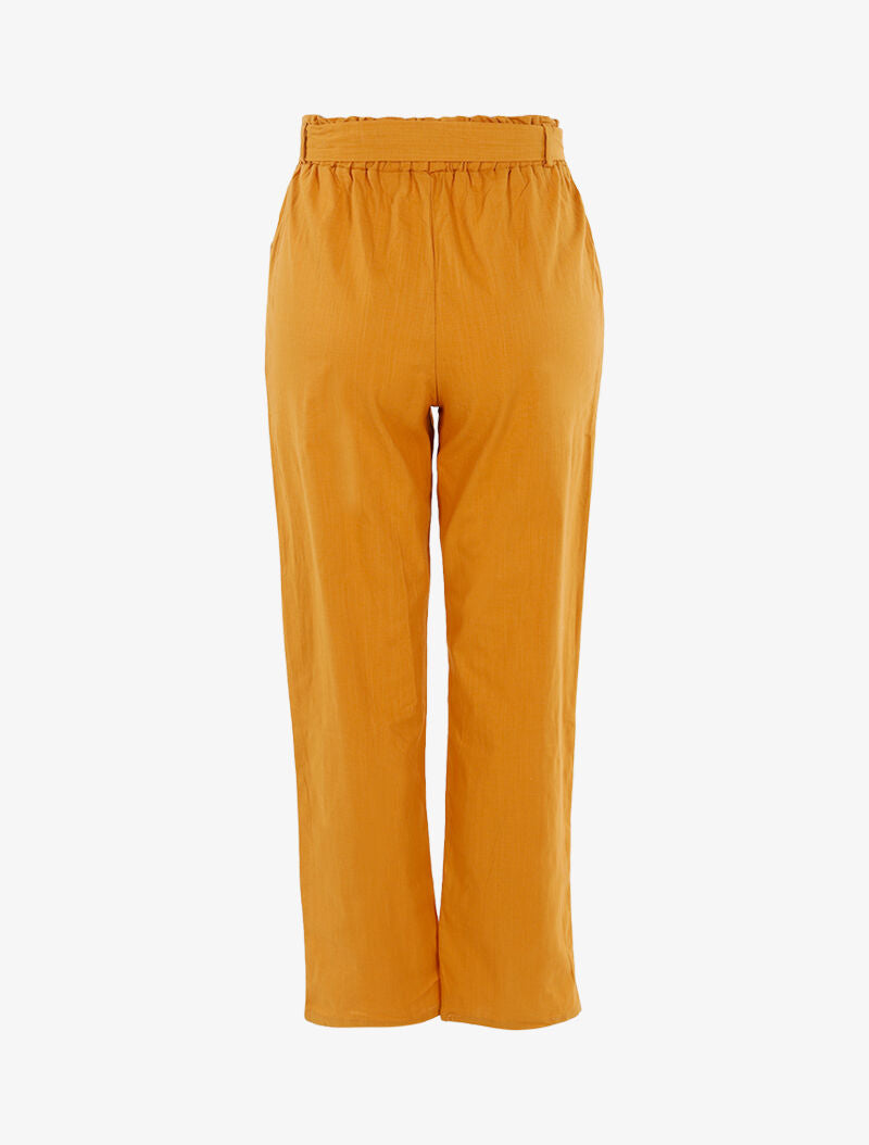 Pantalon ample effet toile - jaune - 2