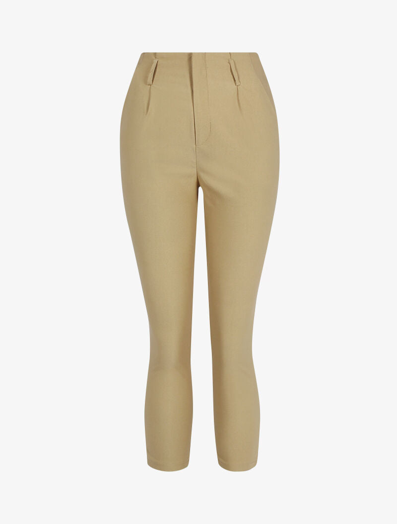 Pantaloni tinta unita 7/8 - beige