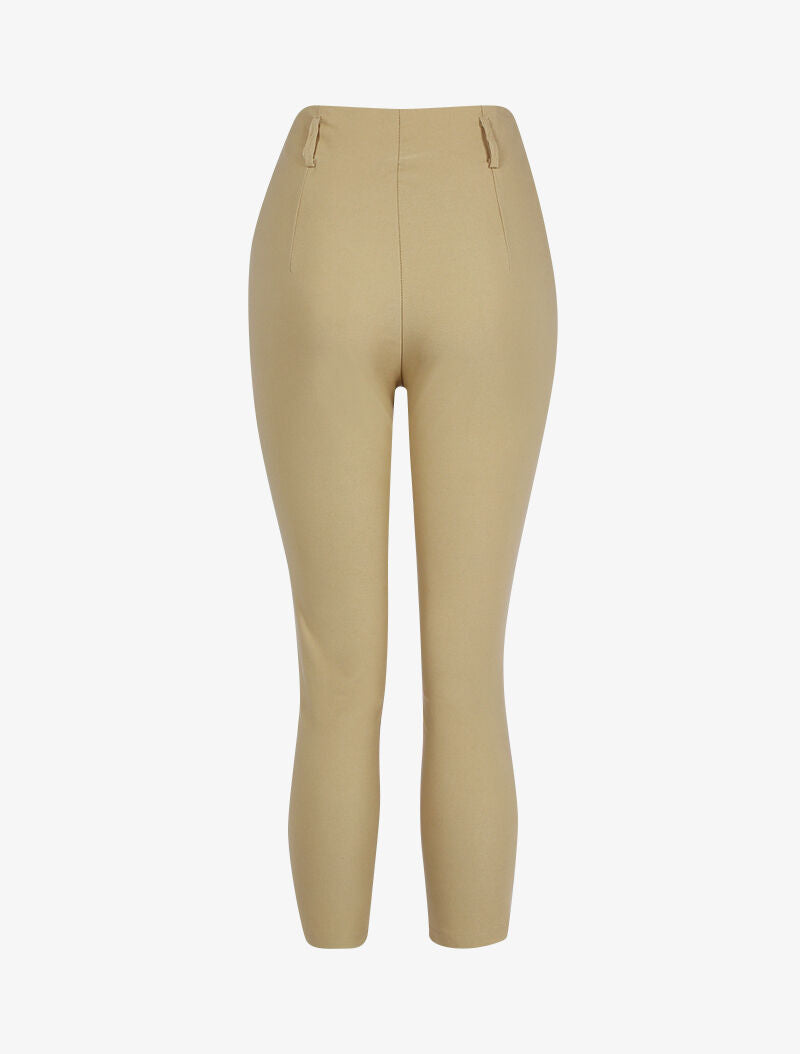 Pantaloni tinta unita 7/8 - beige