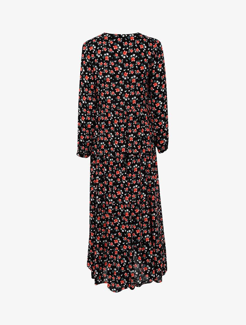 Robe fluide à imprimé floral - noir - 2