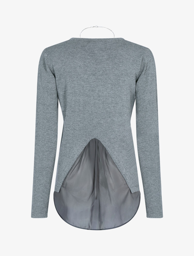 Pull à empiècement asymétrique en voile - gris foncé - 2