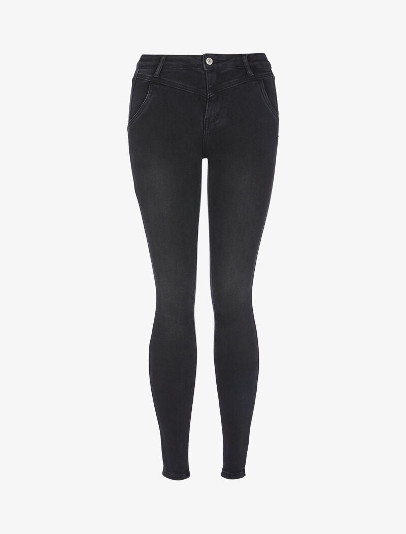 Jean slim à coutures stylisées - noir - 6