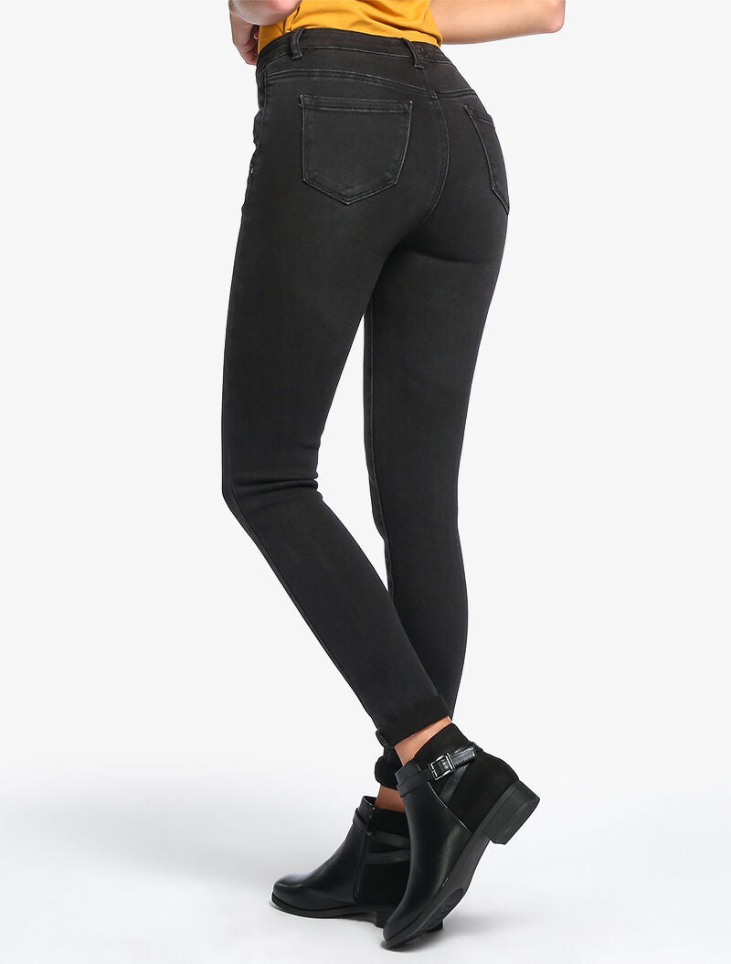 Jean slim à coutures stylisées - noir - 5