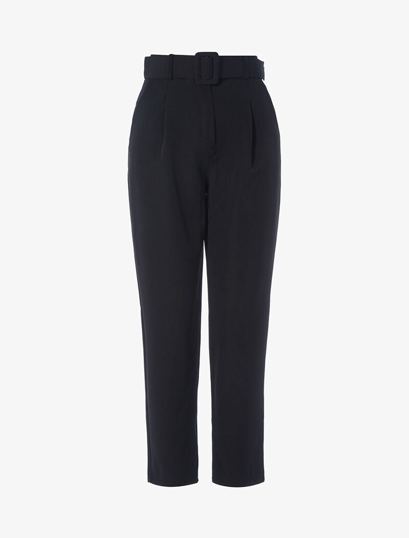 Pantalon uni à taille empire - noir - 2