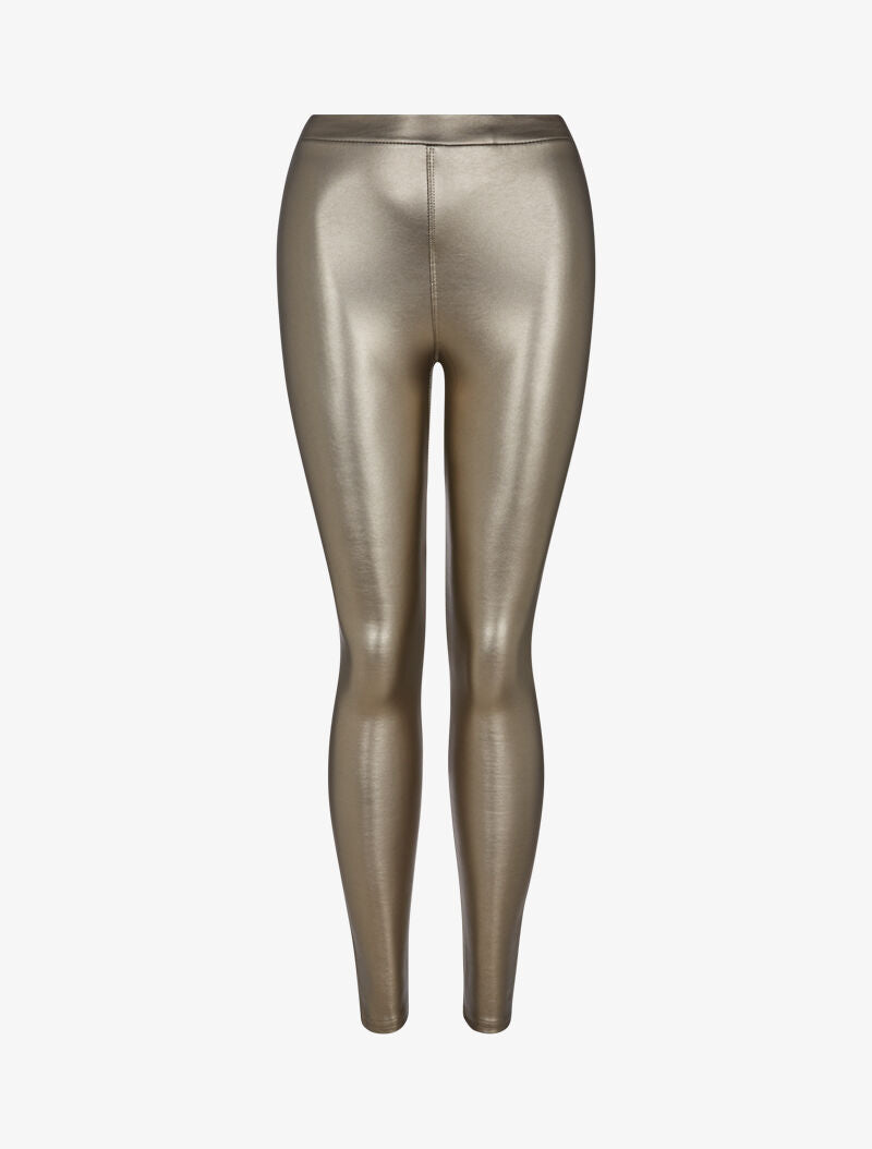 Legging épais en simili - or - 1