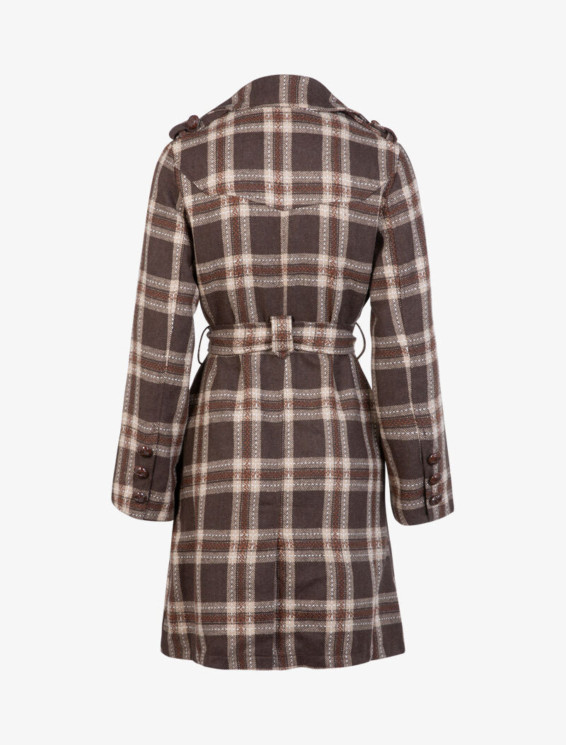 Trench coat à imprimé tartan - taupe - 2