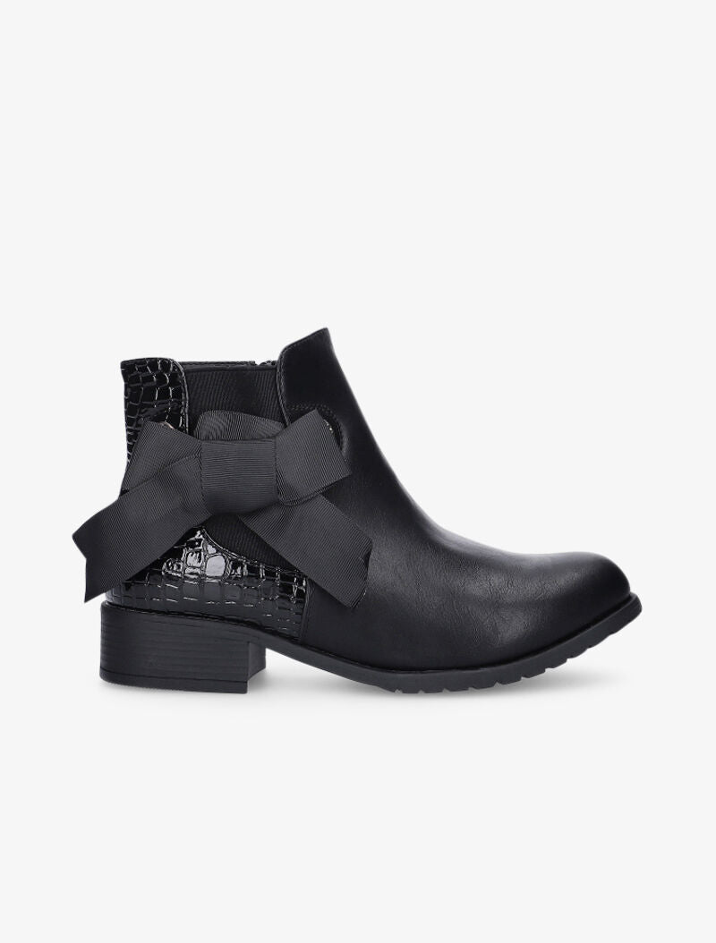Bottines texturées à noeud - noir - 5