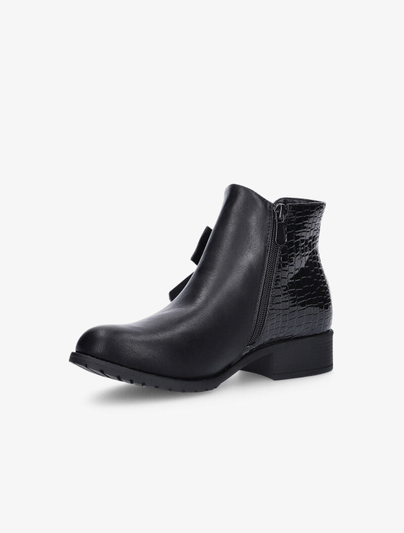 Bottines texturées à noeud - noir - 3