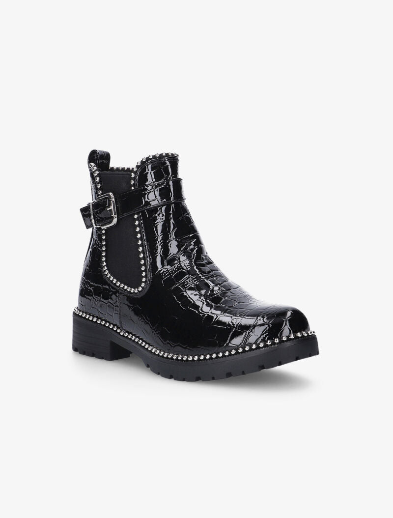 Bottines texturées à billes - noir - 3