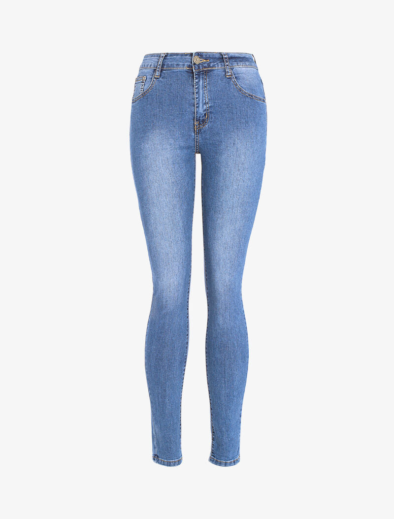 Jean slim à broderies et sequins - denim clair - 3