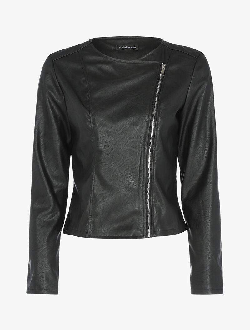 Veste ajustée en simili - noir - 3