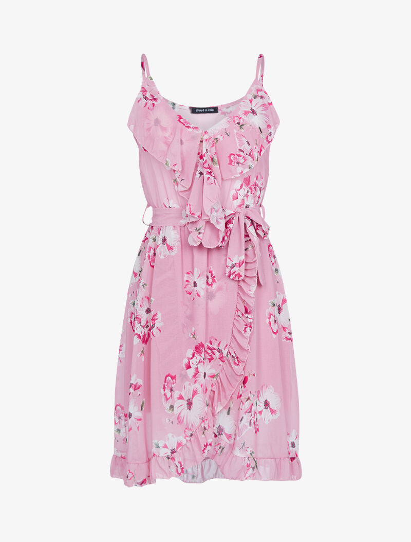 Robe portefeuille à imprimé floral - rose - 1