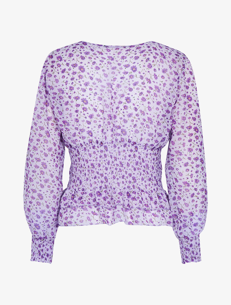 Blouse à imprimé petites fleurs - lilas - 2