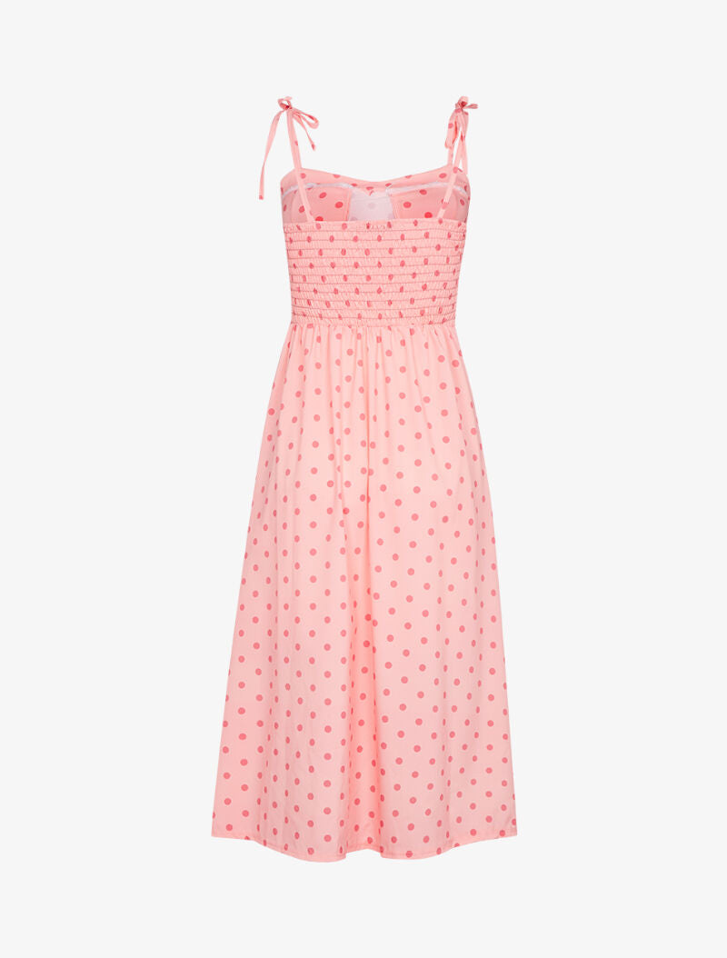 Robe fendue à pois - rose - 2