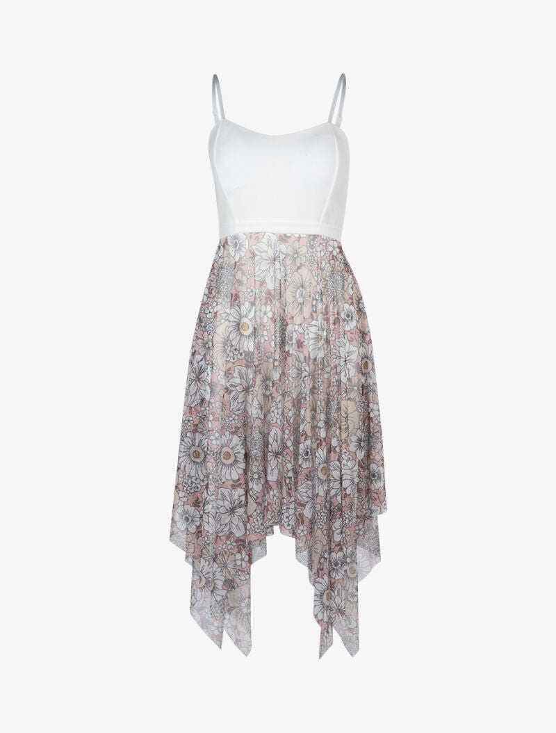 Robe patineuse à bords asymétriques - rose - 1
