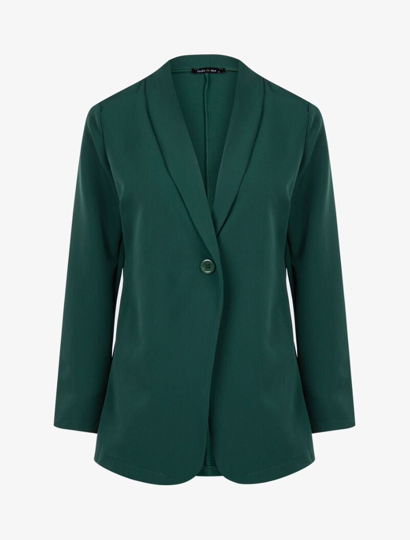 Veste fluide à col tailleur - vert - 3