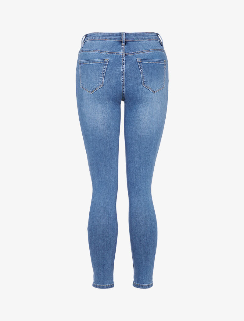 Jean skinny légèrement délavé - bleu denim - 4