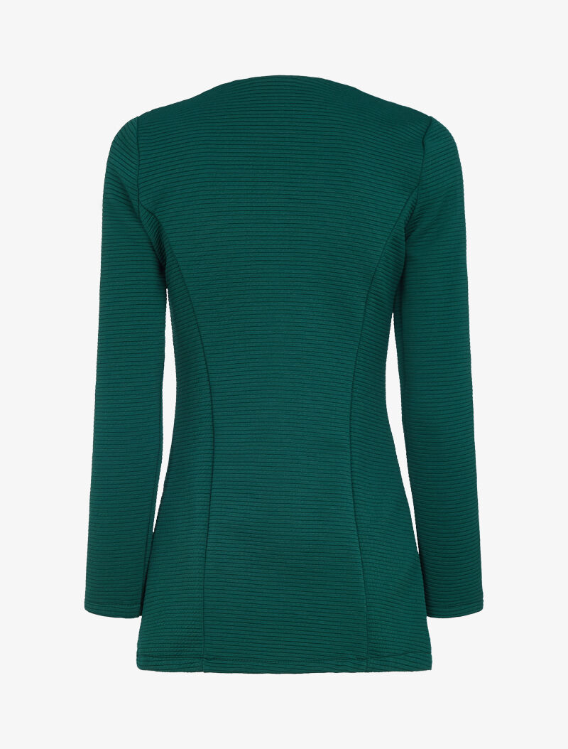 Veste effet rayé à zips - vert foncé - 3