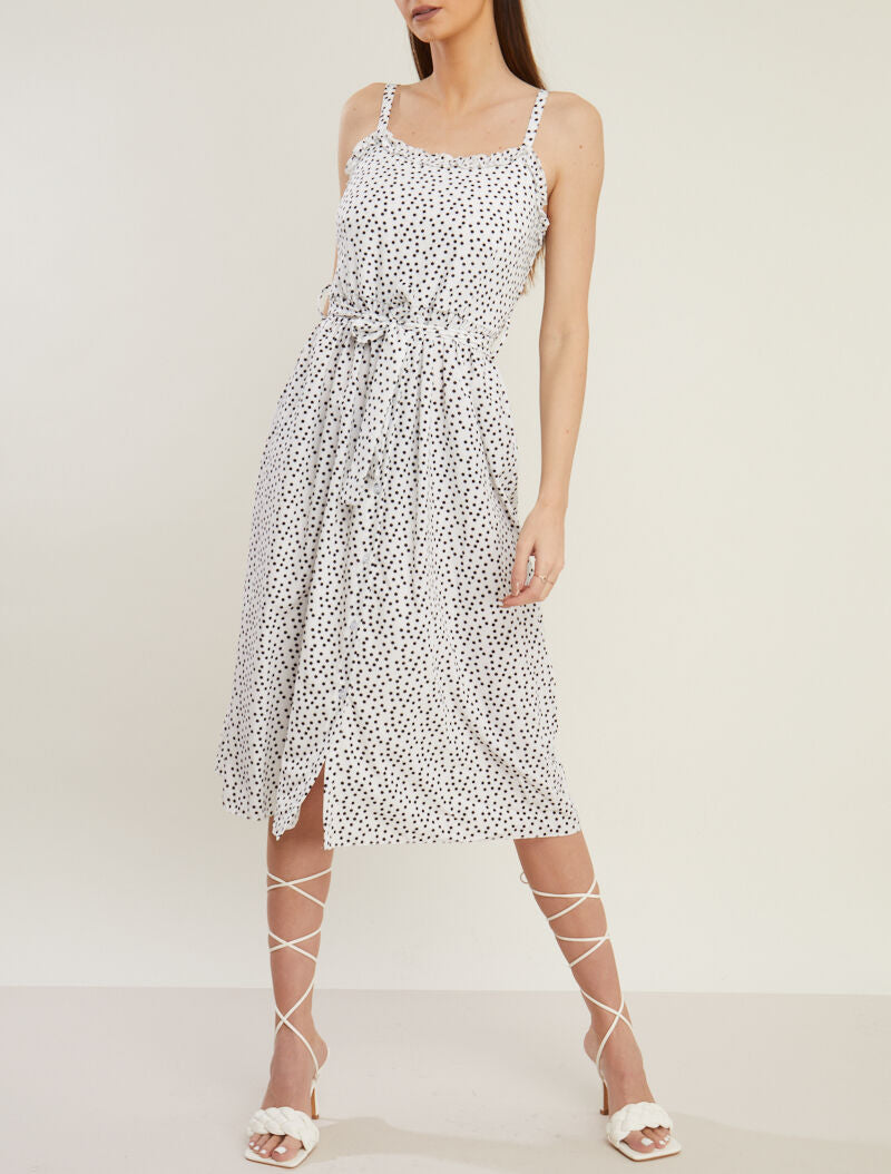 Robe longue à pois - ecru - 1