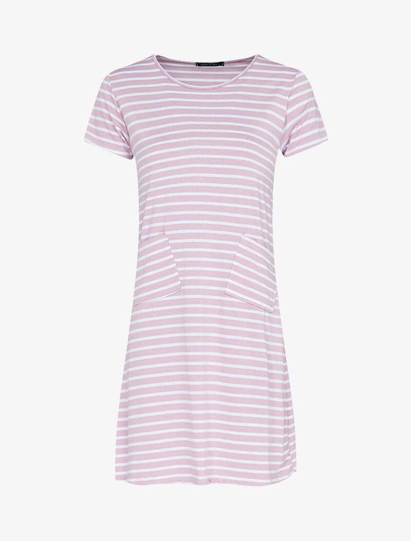 Robe t-shirt rayée - rose - 2
