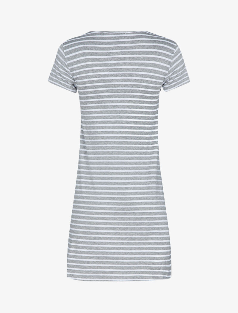 Robe t-shirt rayée - gris clair - 2