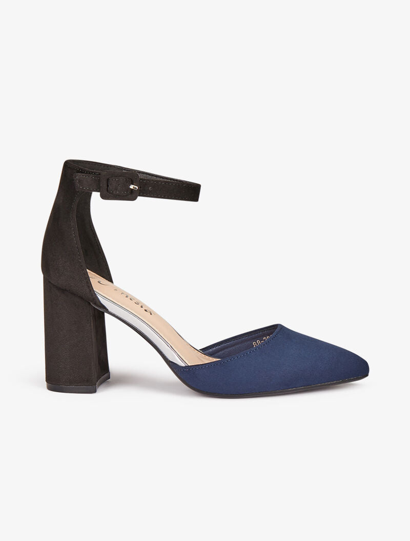 Sandales pointues color block - marine/noir - 2