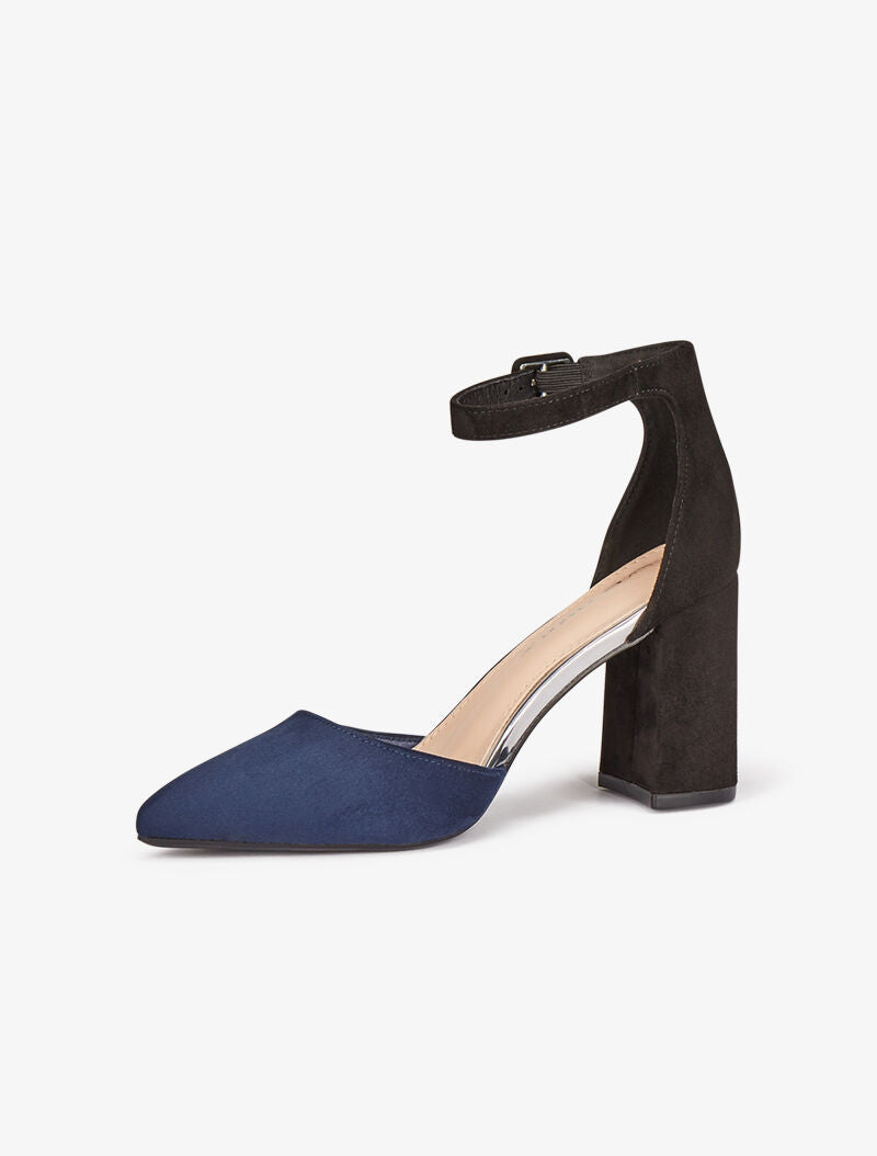 Sandales pointues color block - marine/noir - 4