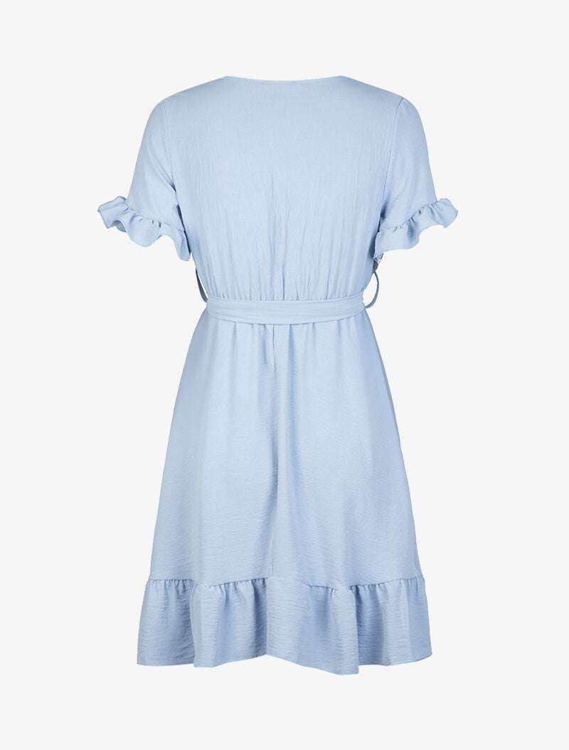 Robe patineuse à bords volantés - bleu ciel - 2