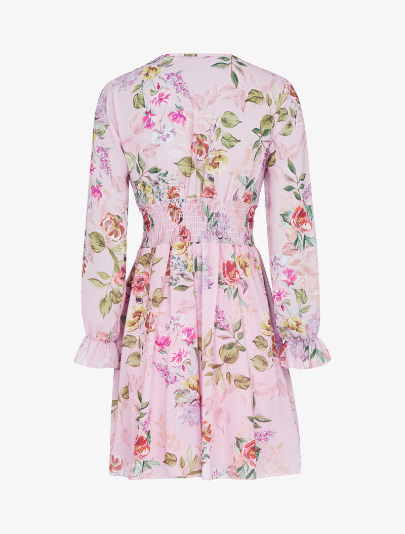 Robe patineuse à imprimé floral - rose - 2