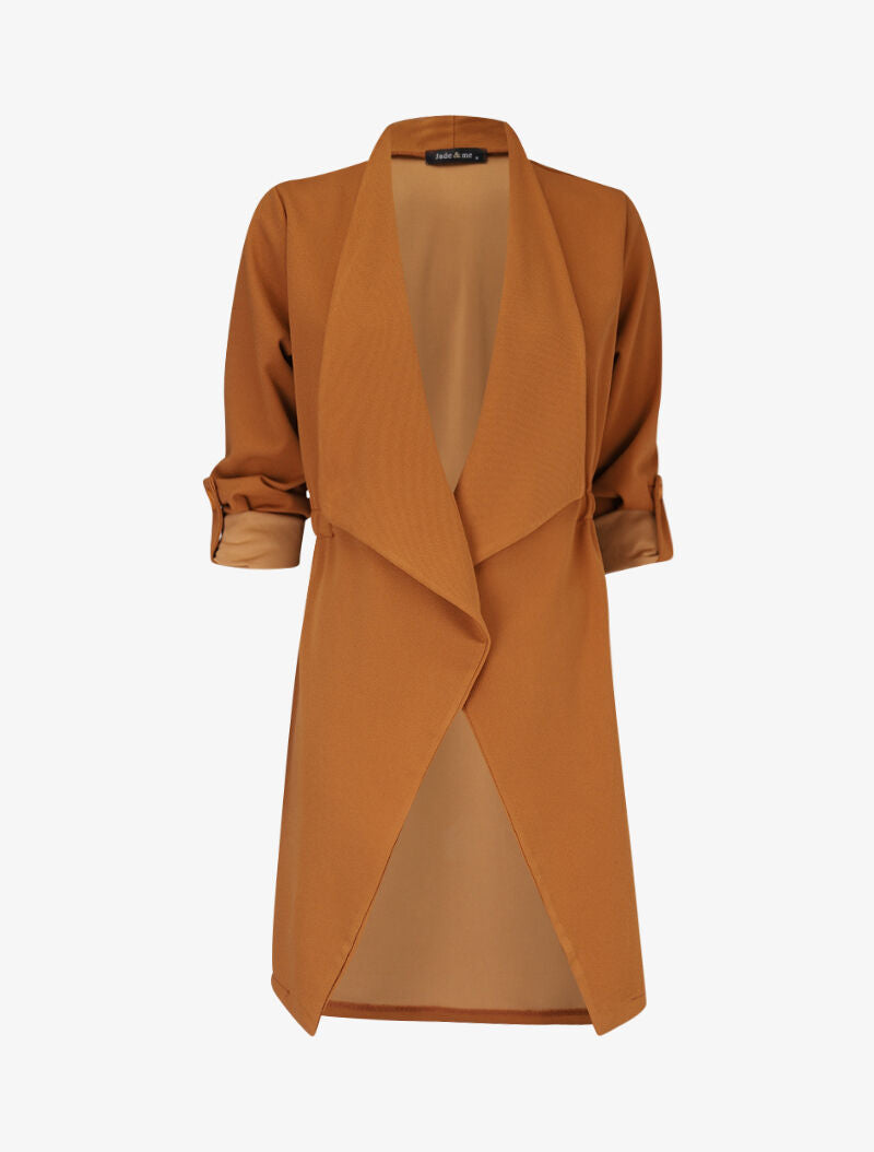 Veste mi longue fluide - camel - 2