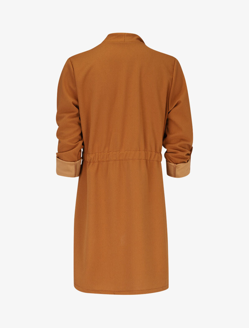 Veste mi longue fluide - camel - 3