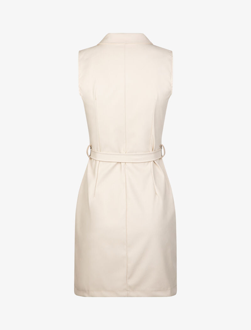 Robe ajustée en simili - beige - 2
